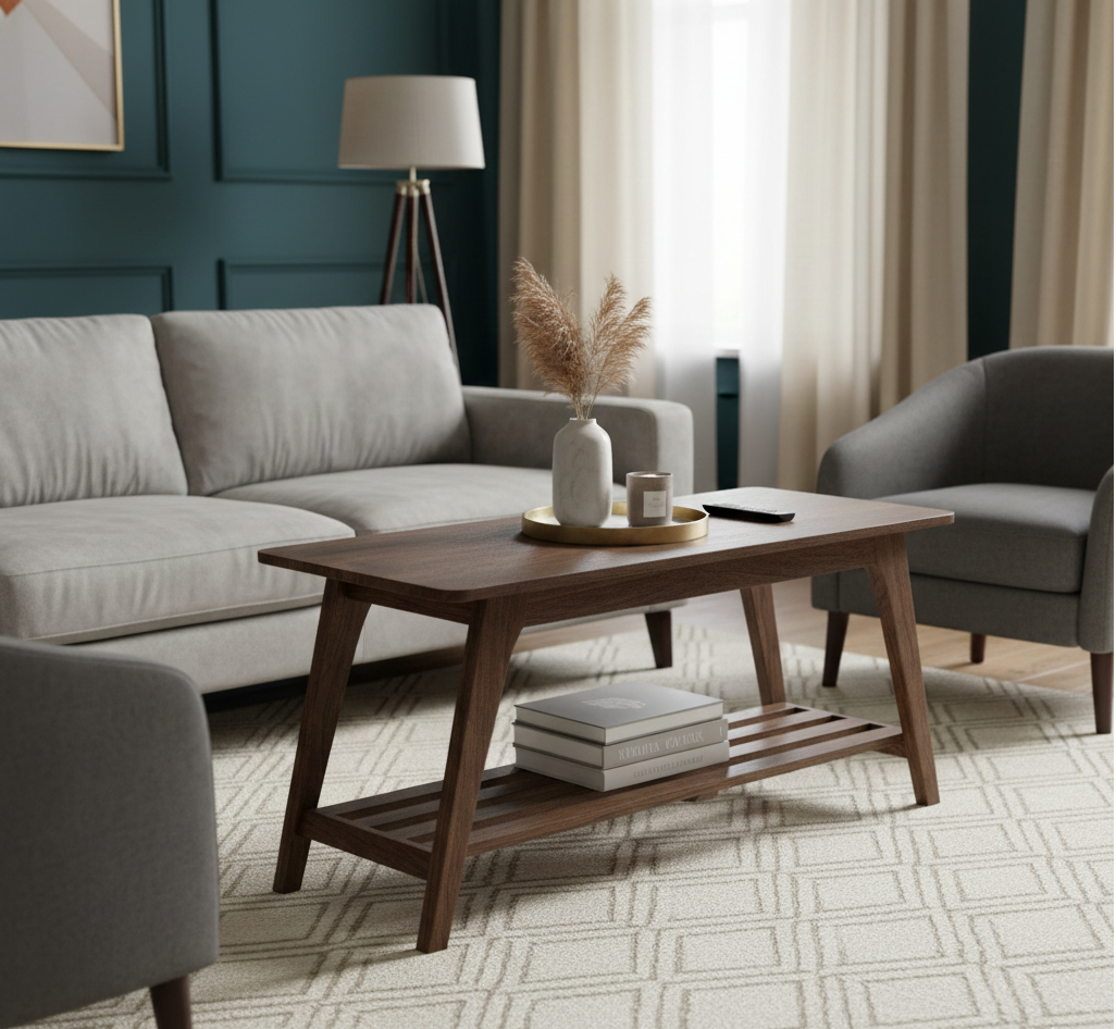 Capital Acacia Wood Bench Slatted Shelf - Washed Walnut