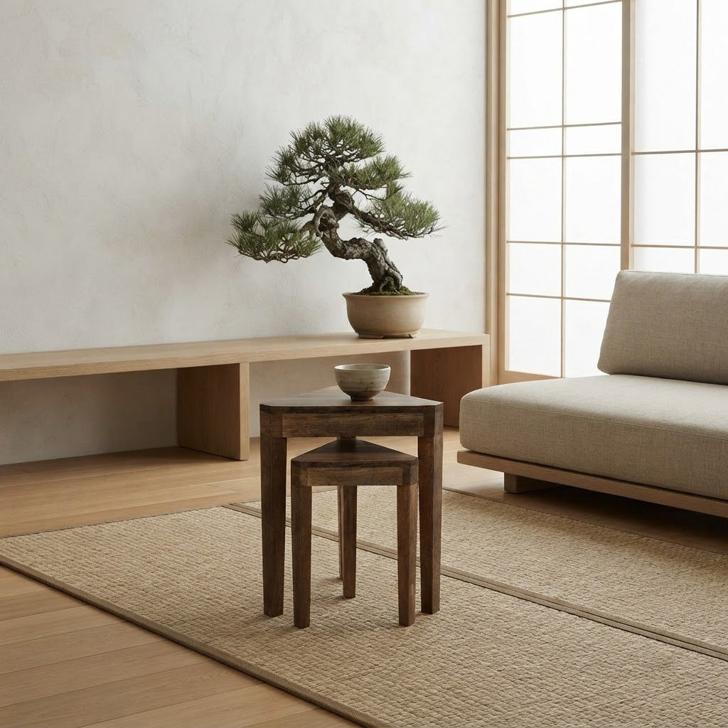 Hals Mango Wood Set of 2 Side Table