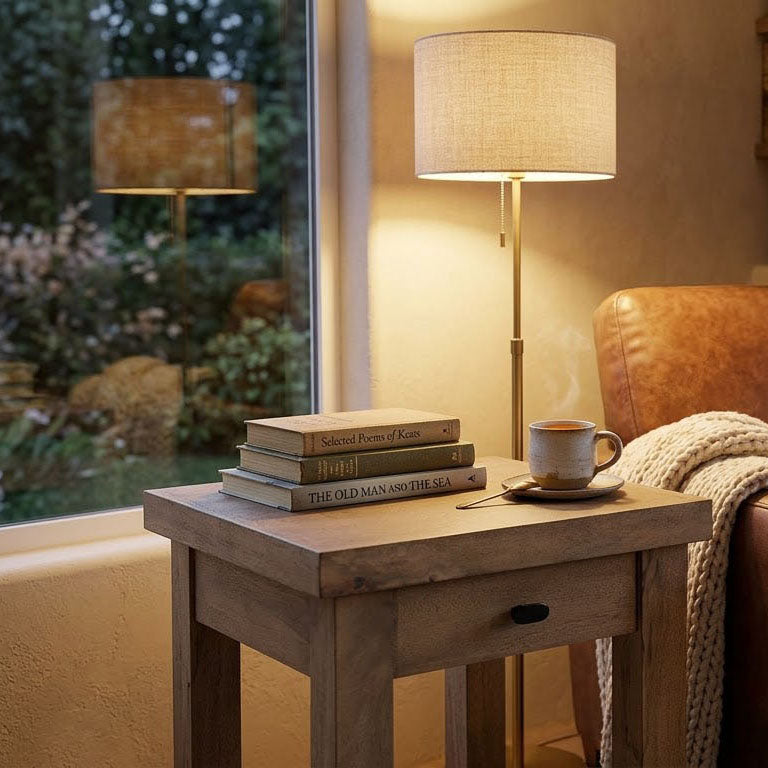 Hamil Mango Wood 1 Drawer Side Table