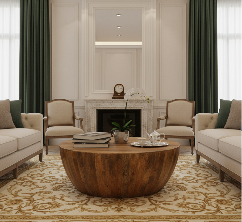 Hampton Manog Wood Round Coffee Table