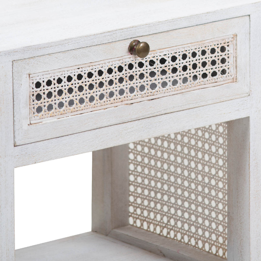 Havana Mango Wood End Table - White Wash
