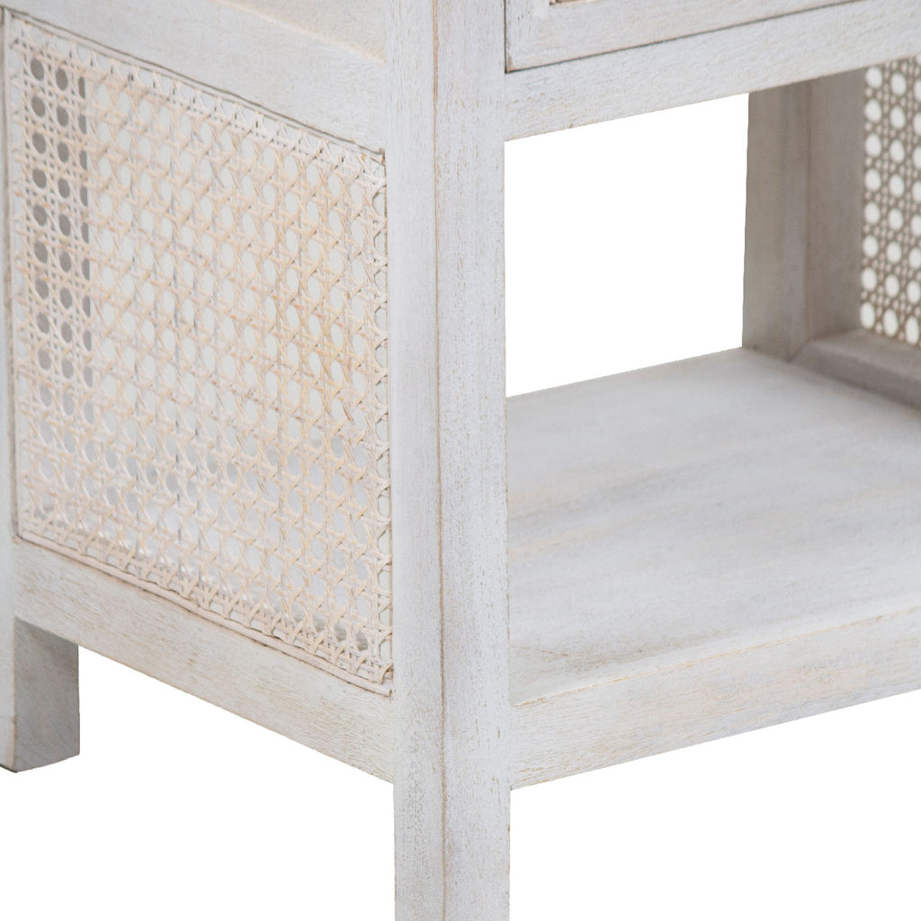 Havana Mango Wood End Table - White Wash