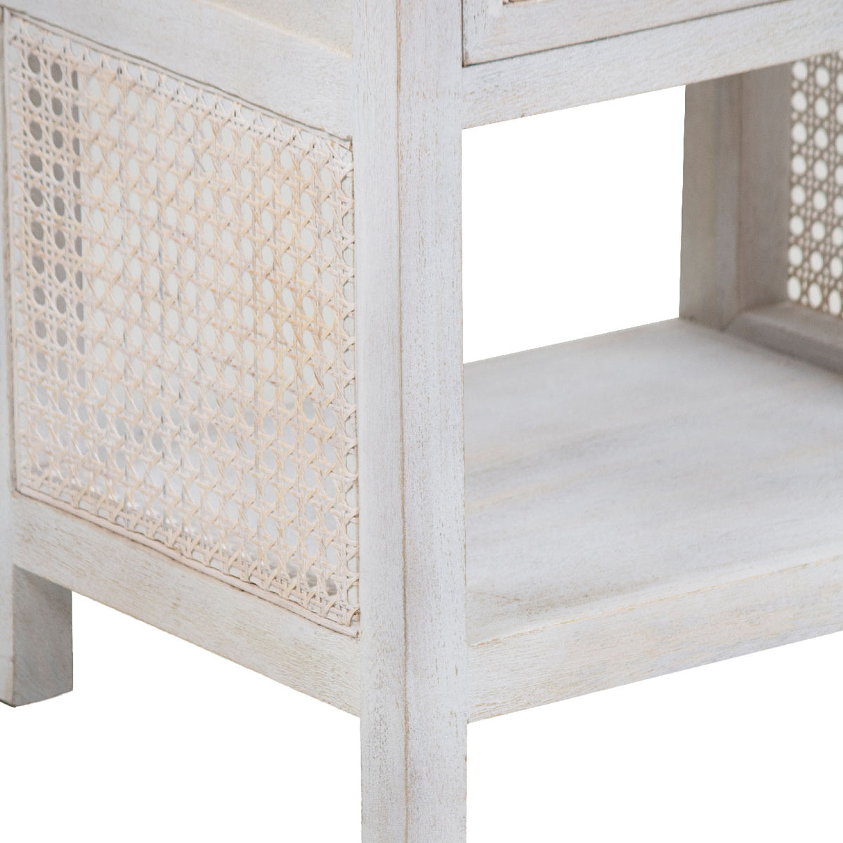Havana Mango Wood End Table - White Wash
