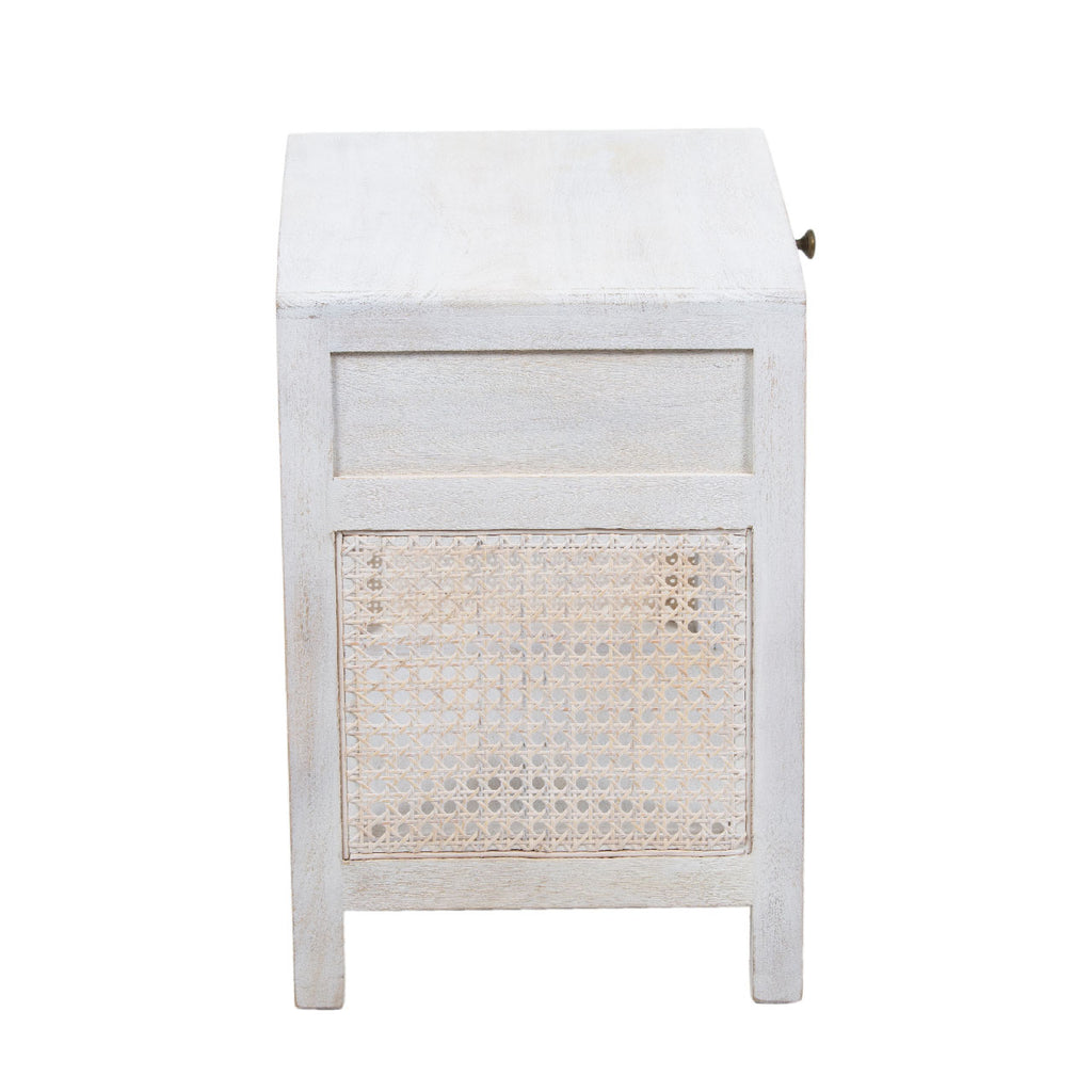 Havana Mango Wood End Table - White Wash