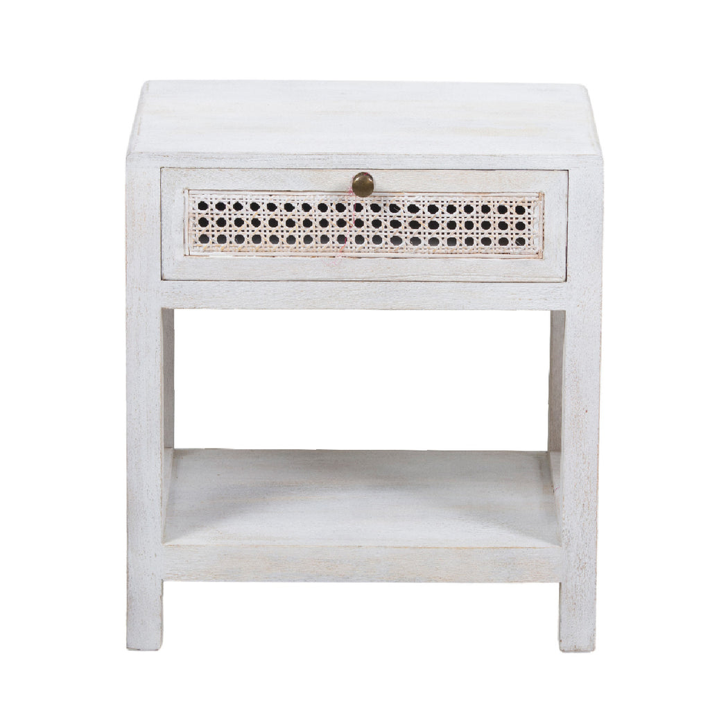 Havana Mango Wood End Table - White Wash