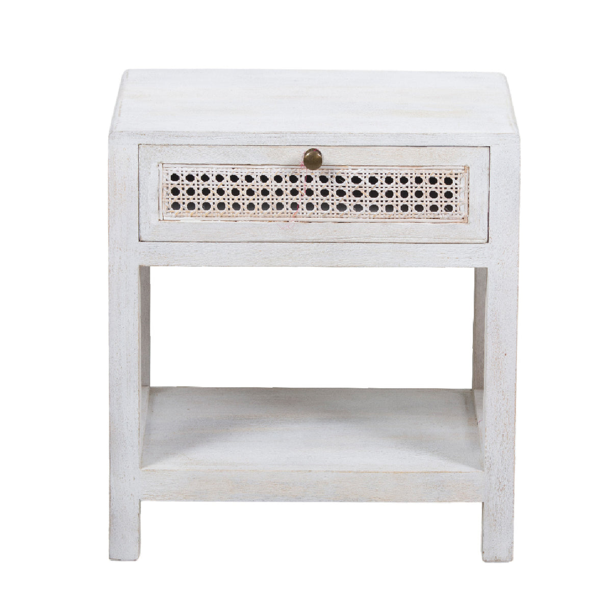 Havana Mango Wood End Table - White Wash