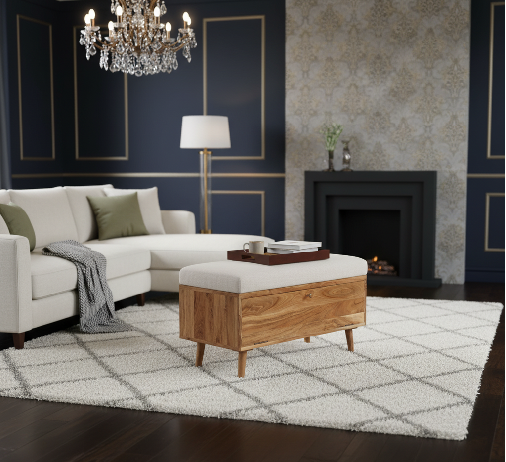 Herston Acacia Wood Storage Bench