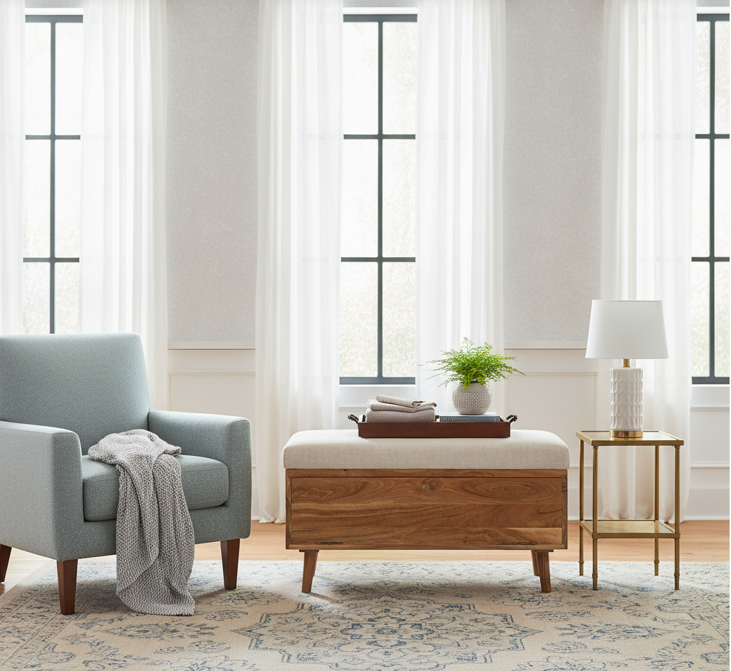 Herston Acacia Wood Storage Bench