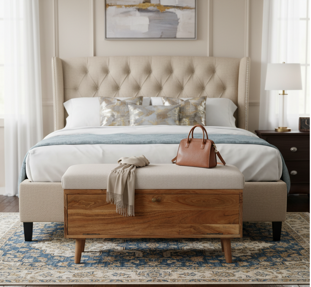 Herston Acacia Wood Storage Bench