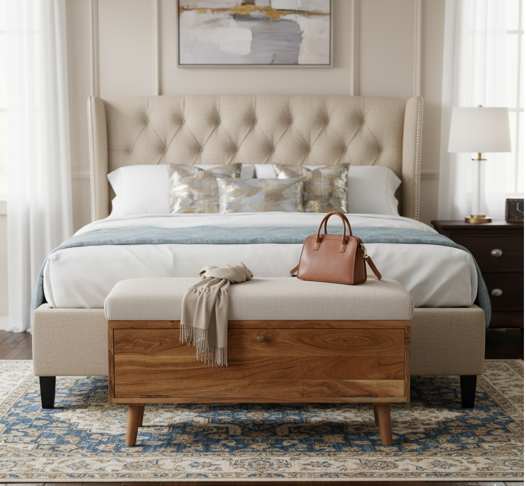 Herston Acacia Wood Storage Bench
