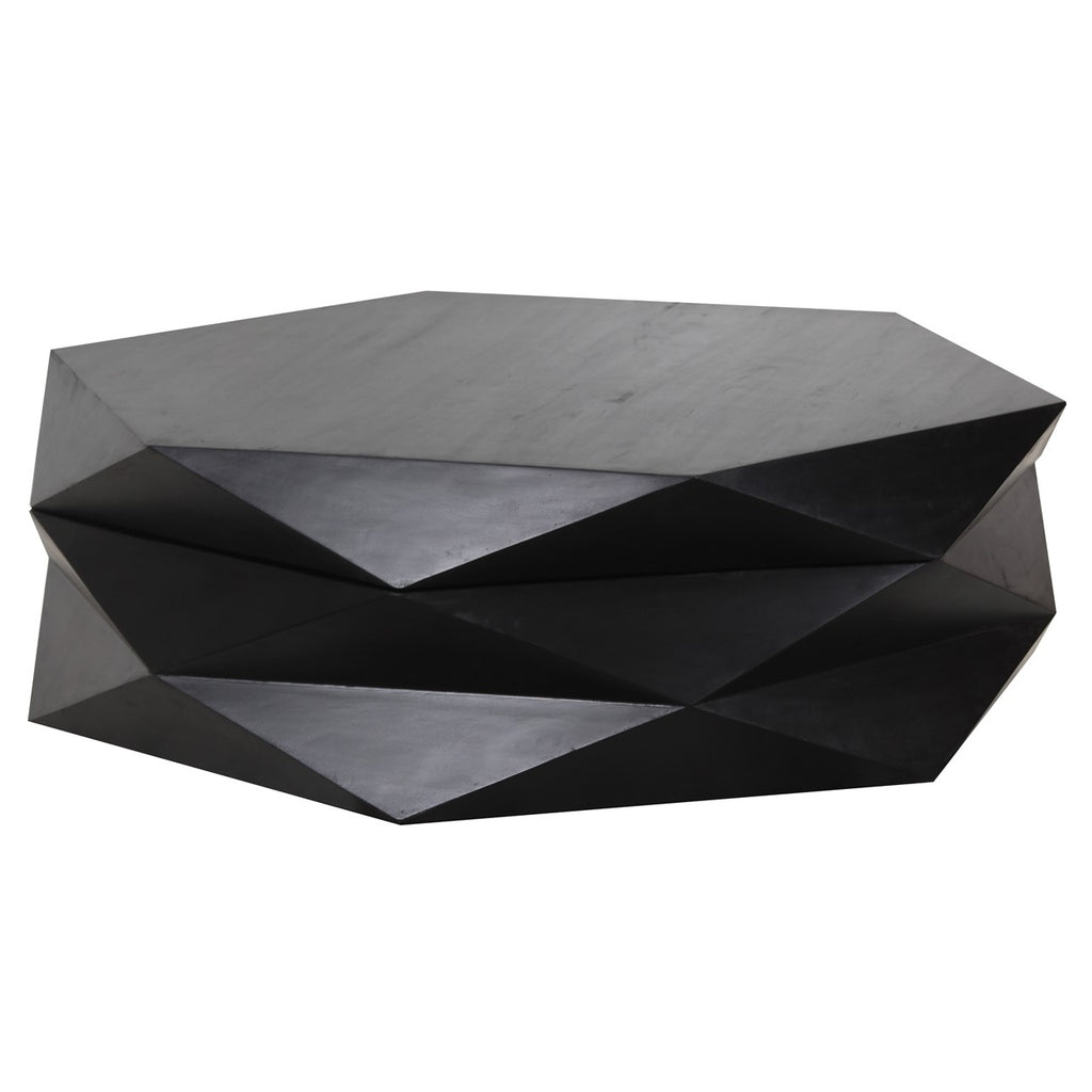 Hexagonal Mango Wood Coffee Table with Storage