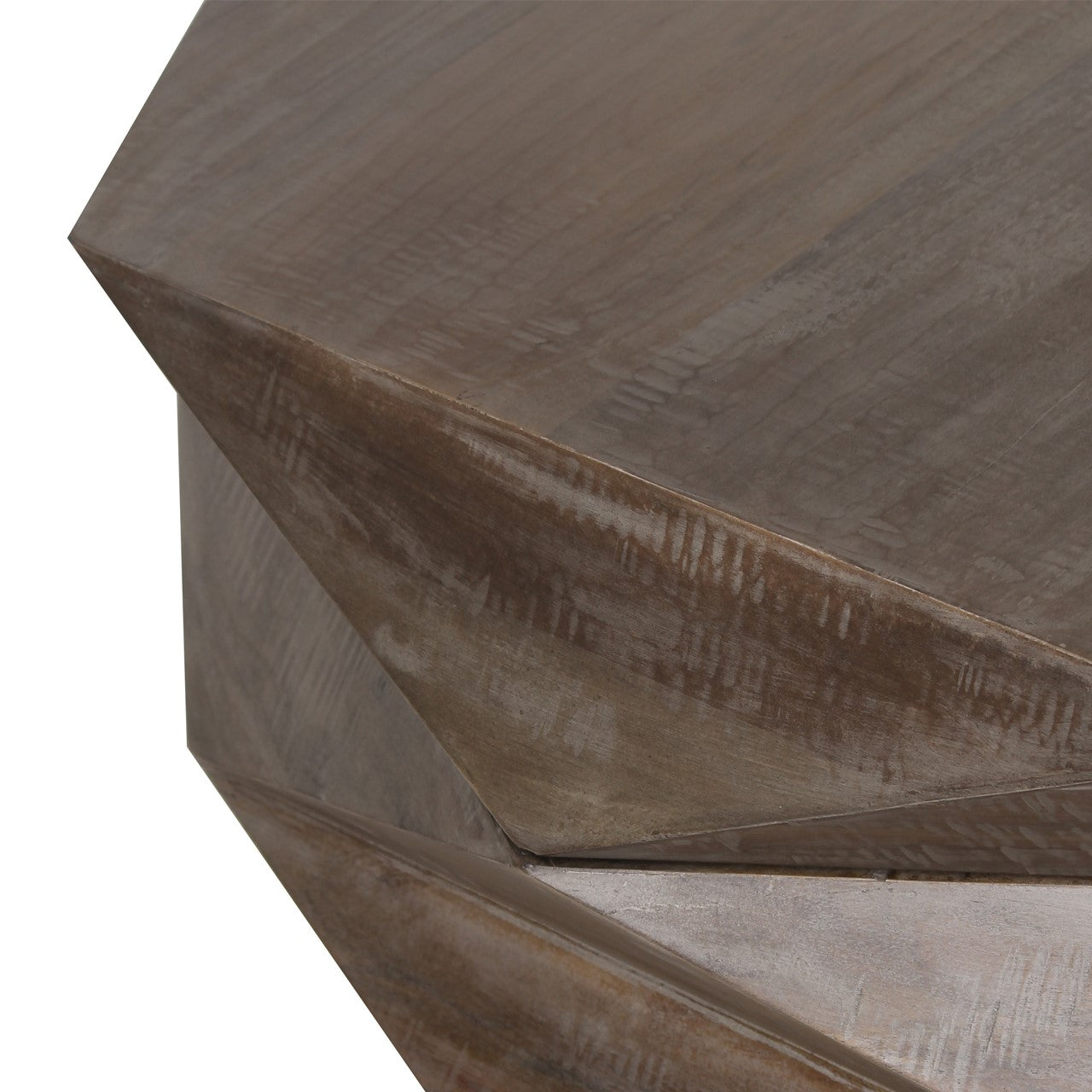Hexagonal Mango Wood Coffee Table with Storage