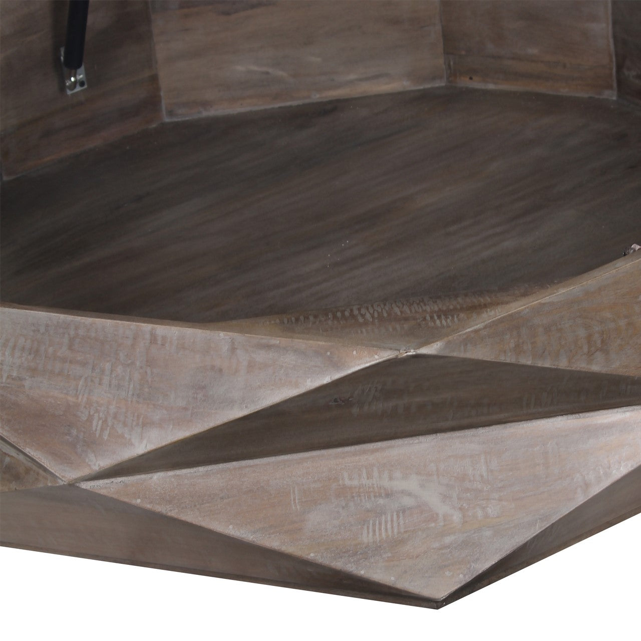 Hexagonal Mango Wood Coffee Table with Storage