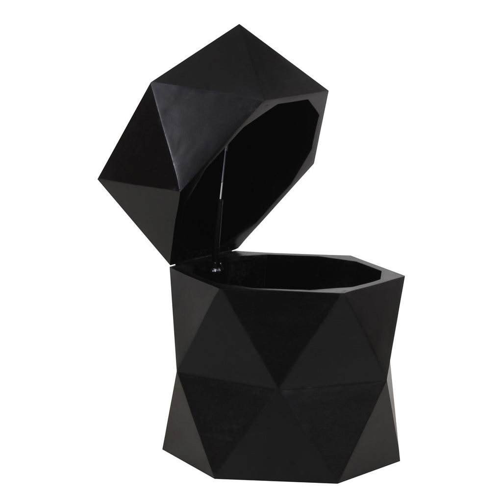 Hexagonal Mango Wood Side Table with Storage