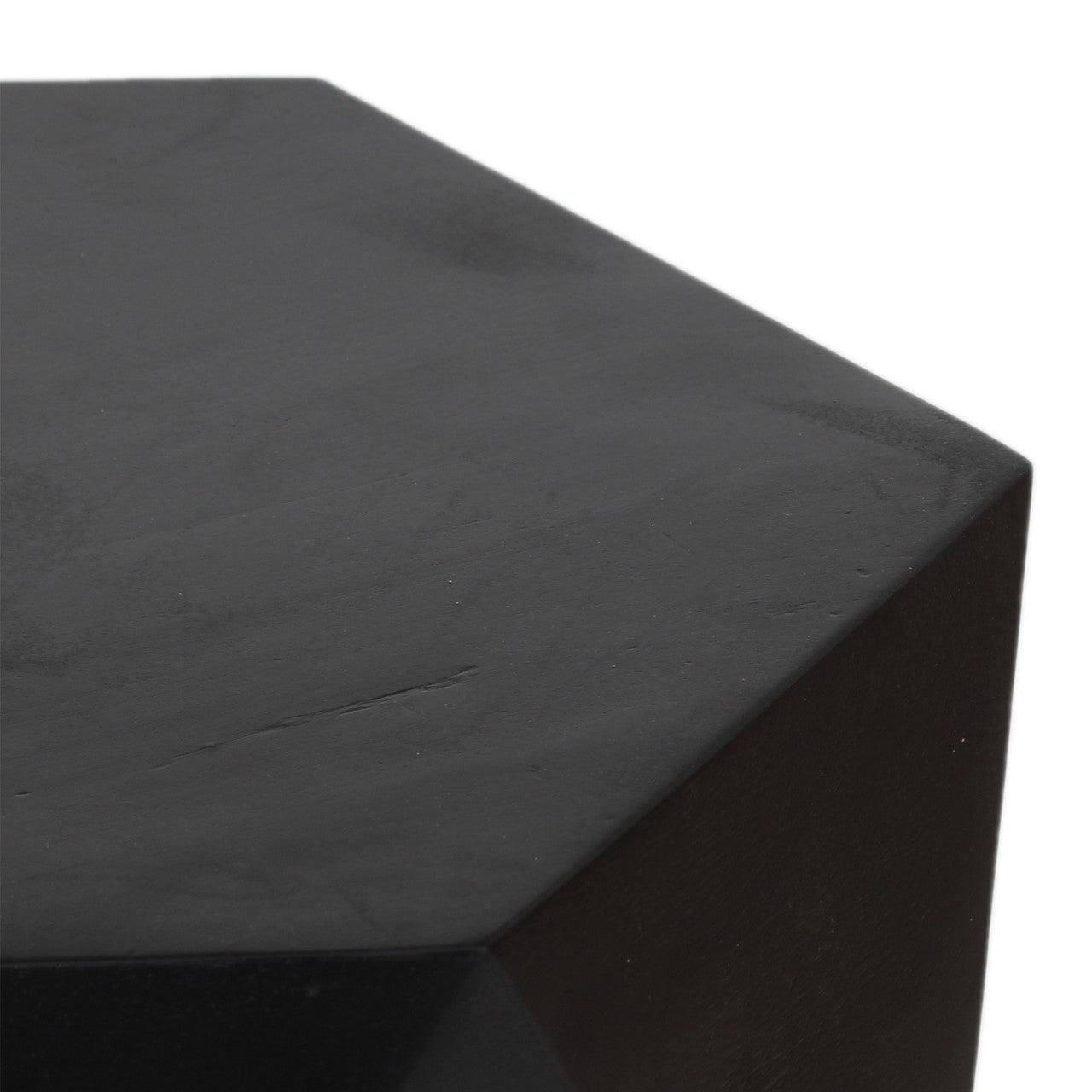 Hexagonal Mango Wood Side Table with Storage
