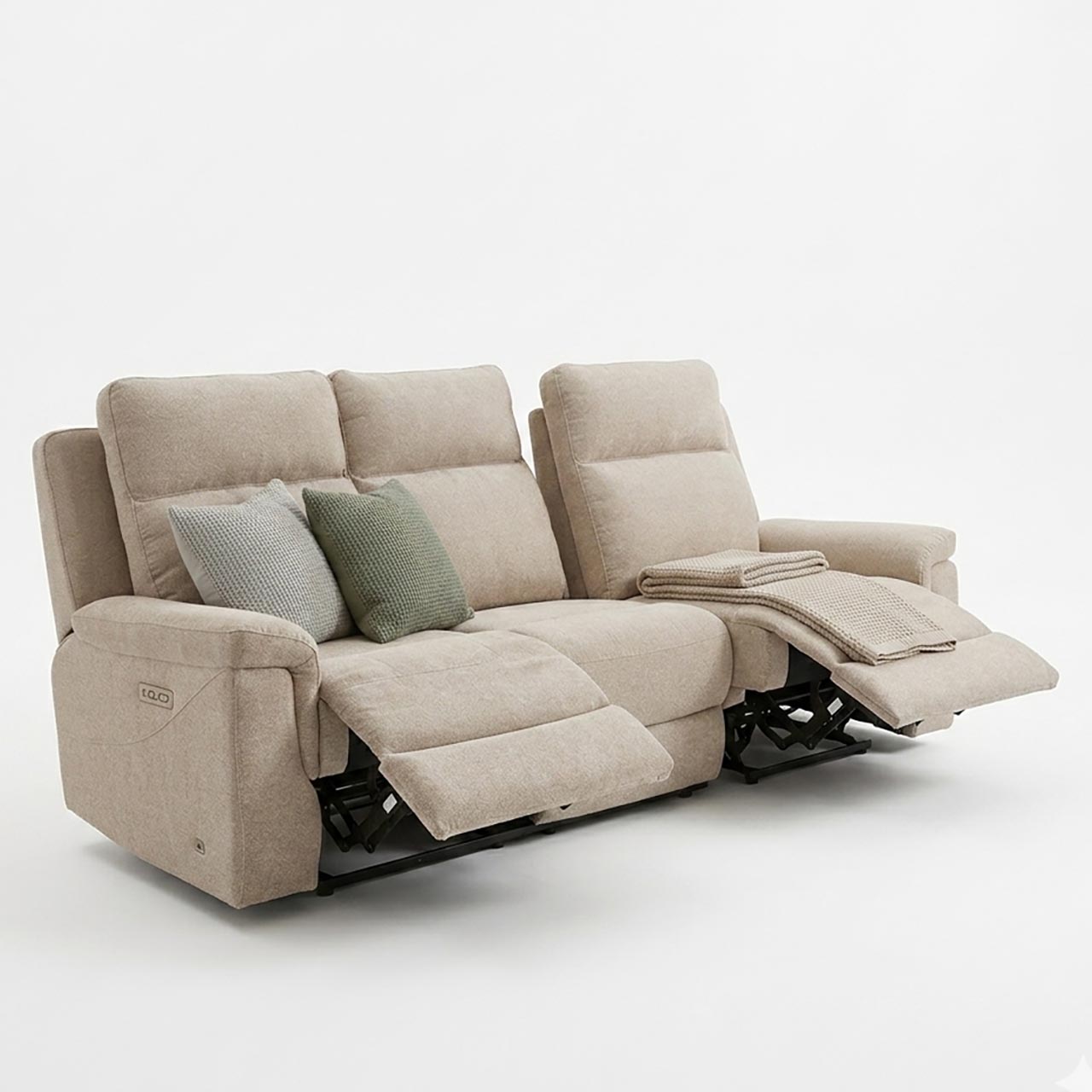 Hudson Fabric Comfort Recliner Sofa - Beige