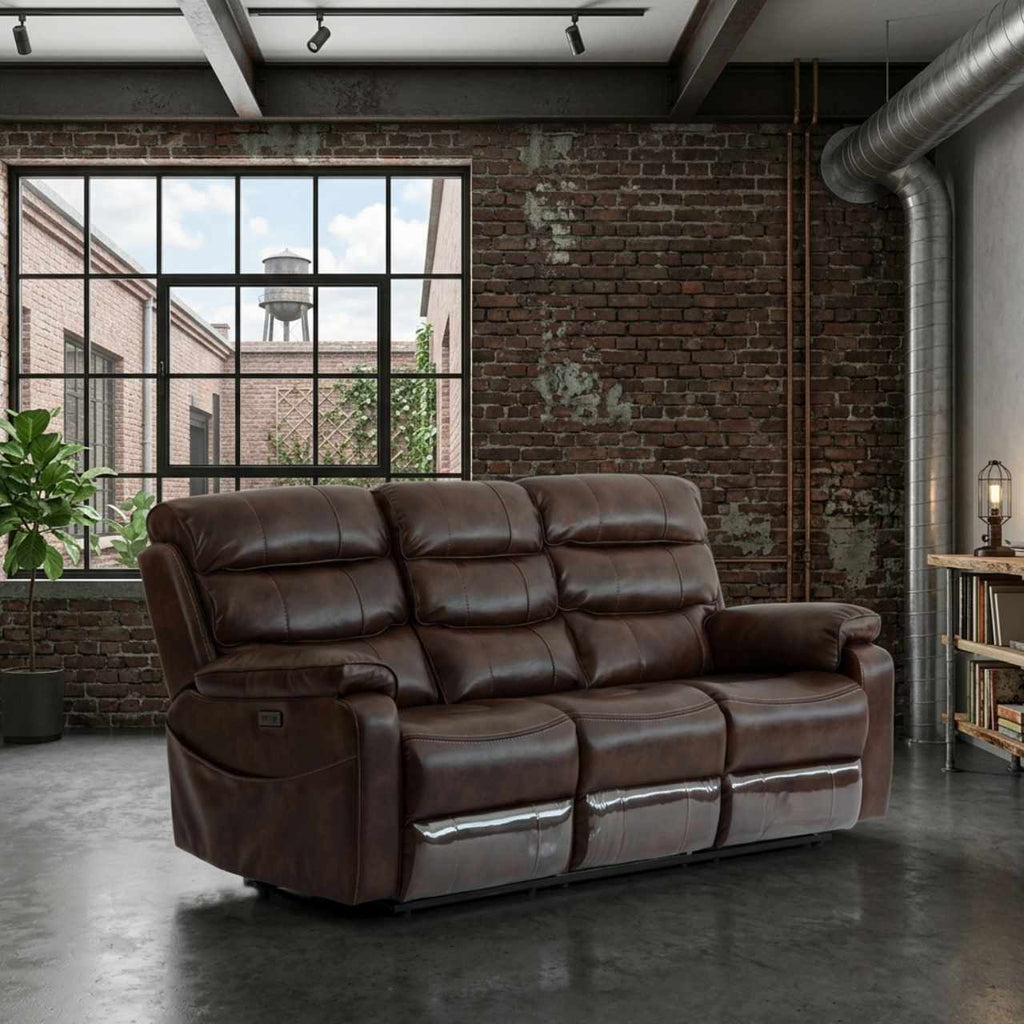 Hudson Fabric Comfort Recliner - Apollo Nappa Brown