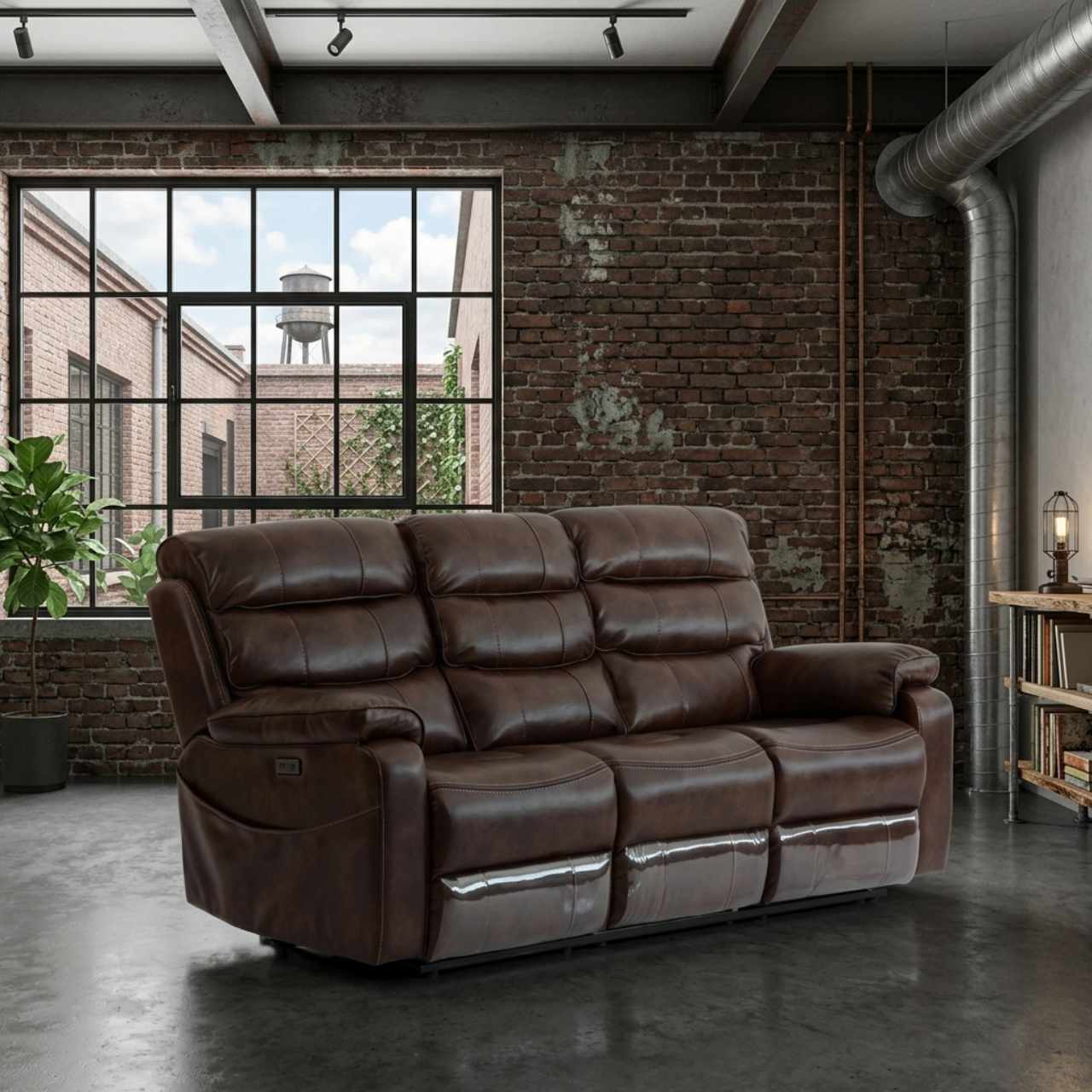 Hudson Fabric Comfort Recliner - Apollo Nappa Brown