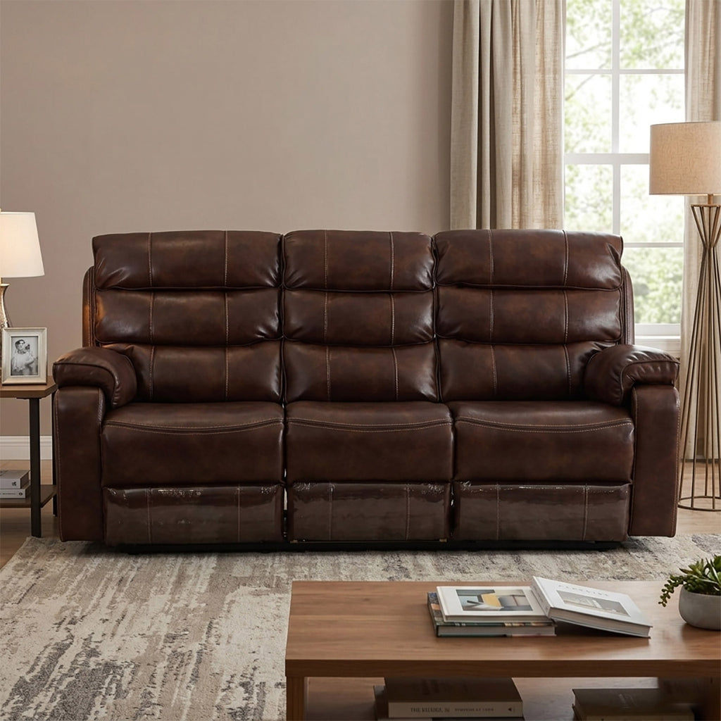 Hudson Fabric Comfort Recliner - Apollo Nappa Brown
