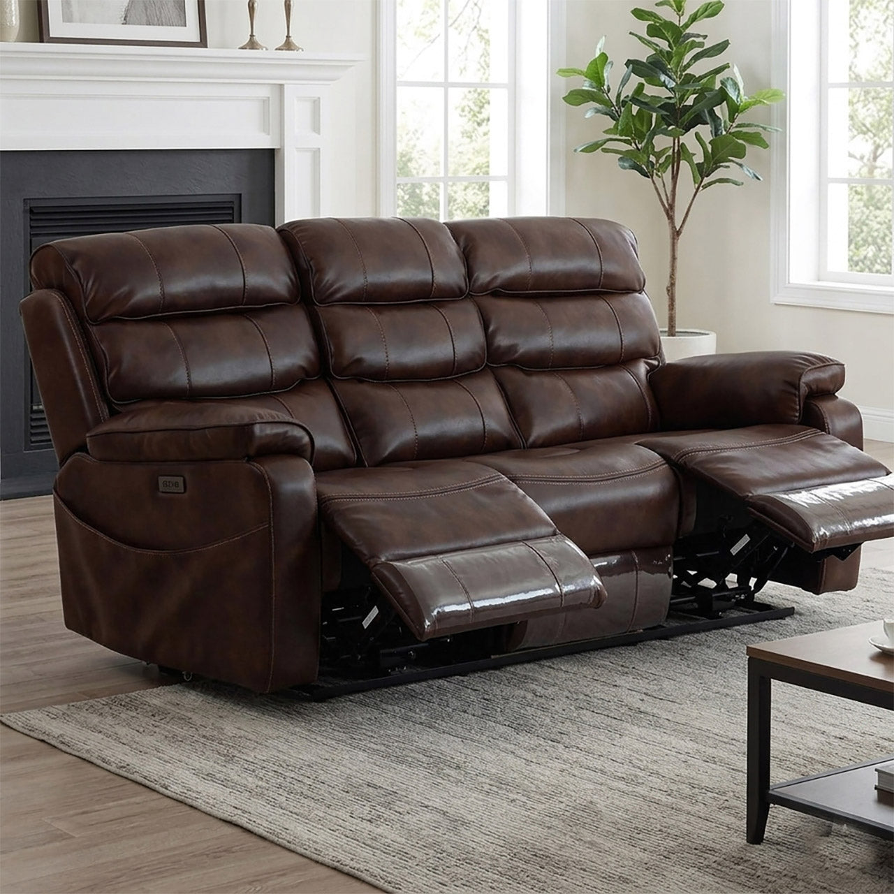 Hudson Fabric Comfort Recliner - Apollo Nappa Brown