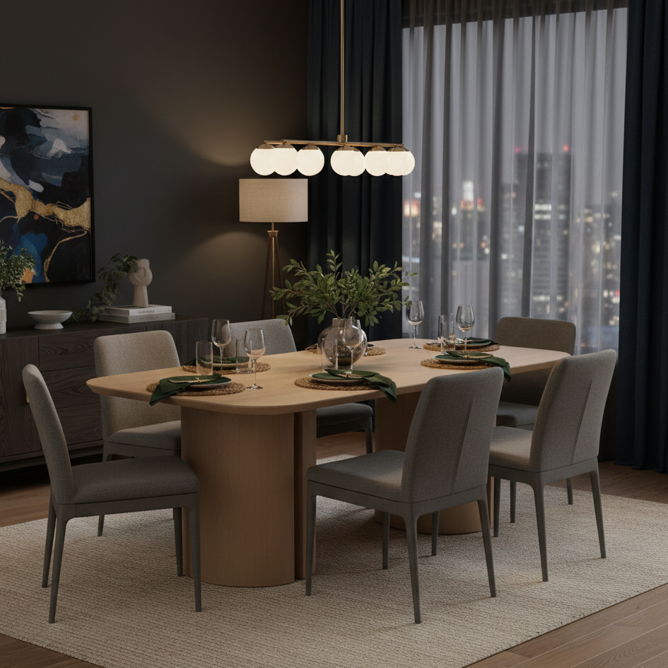 Kaden Mango Wood Rectangular Dining Table