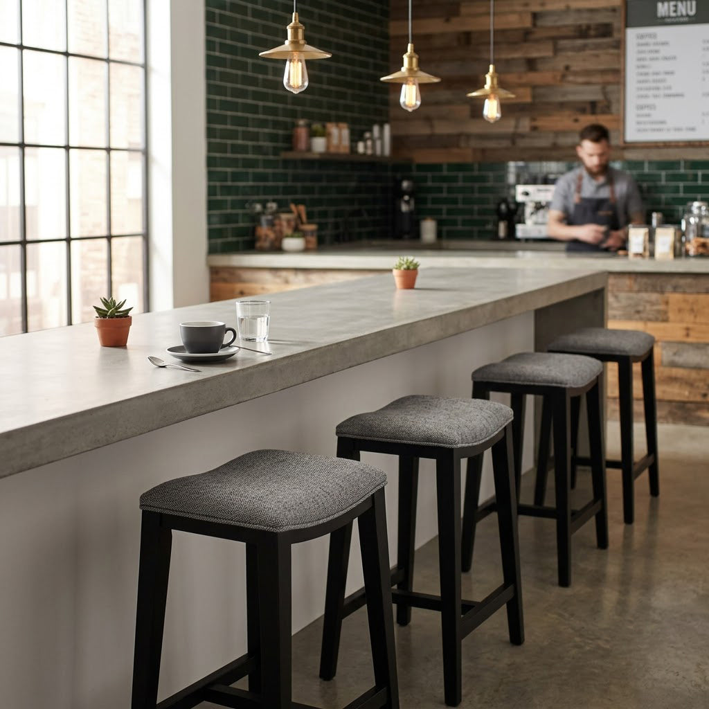 Kent Counter Stool With Fabric Upholstery Seat
