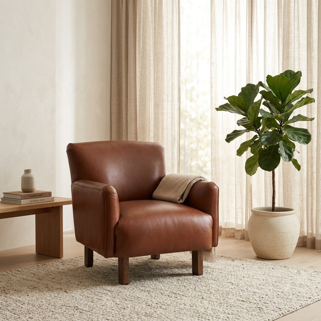 Kevin Leather Armchair - Sofic Galaxy Leather
