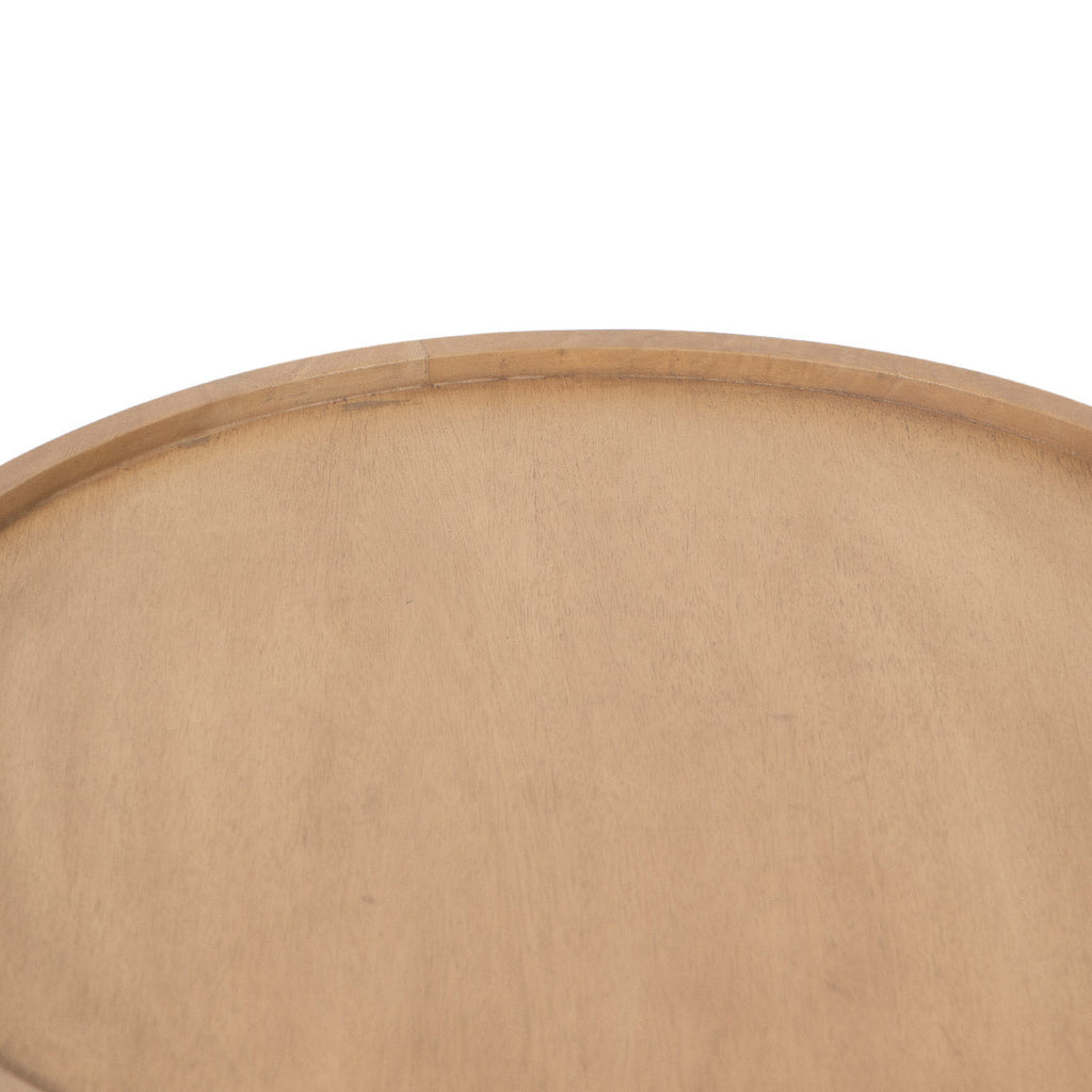 Kira Mango Wood Round Tray Top Coffee Table