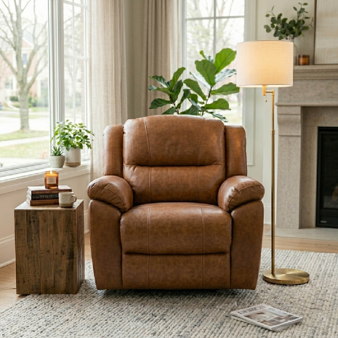 Las Vegas Leather Reclining Armchair