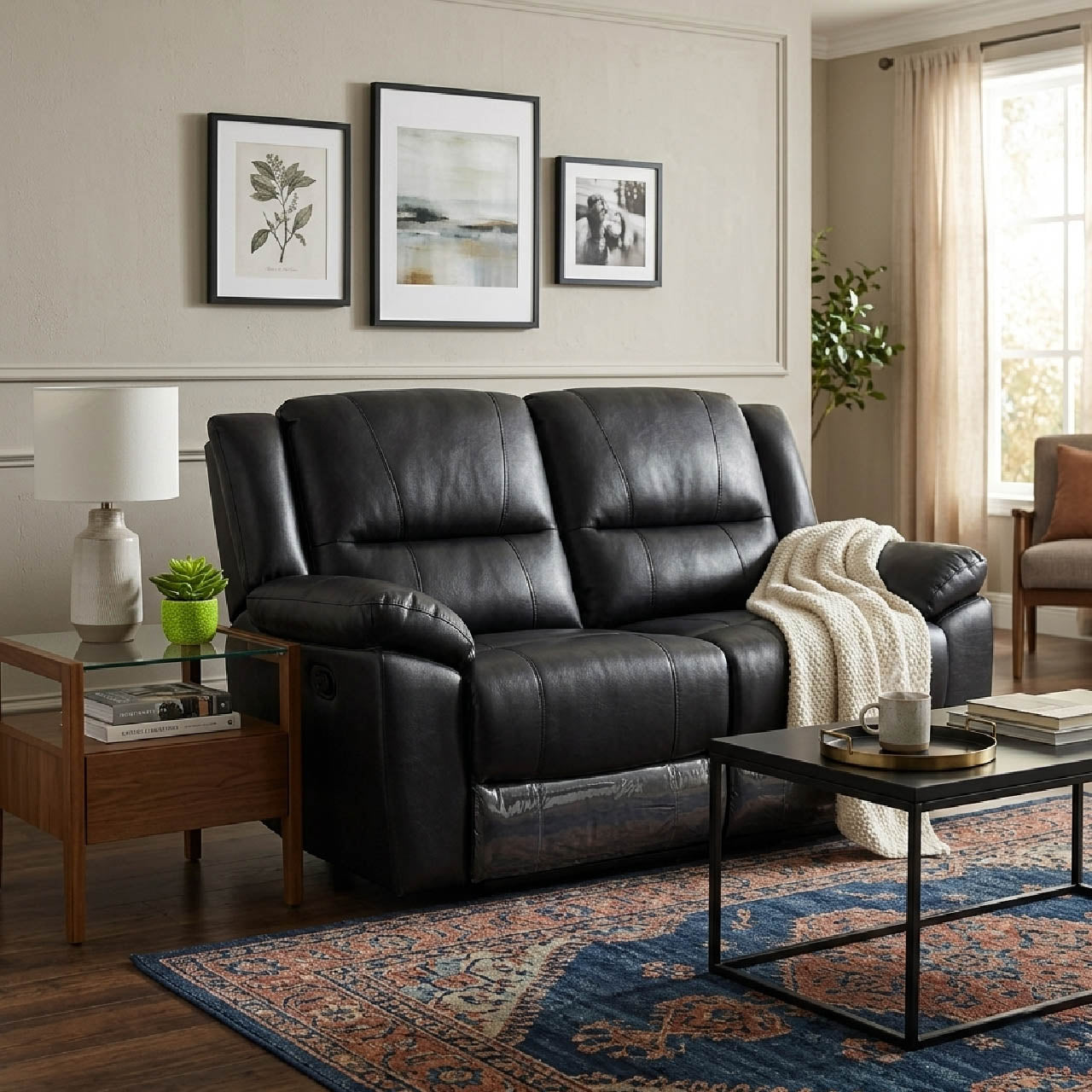 Las Vegas Leather Reclining Loveseat