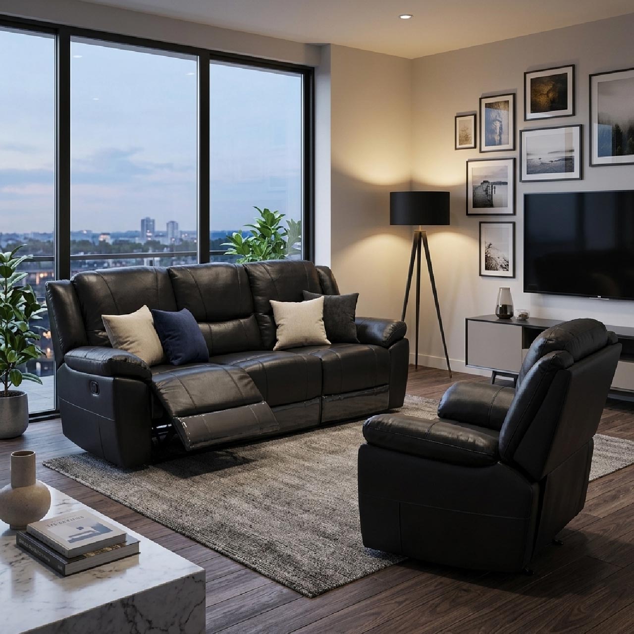 Las Vegas Leather Reclining Loveseat