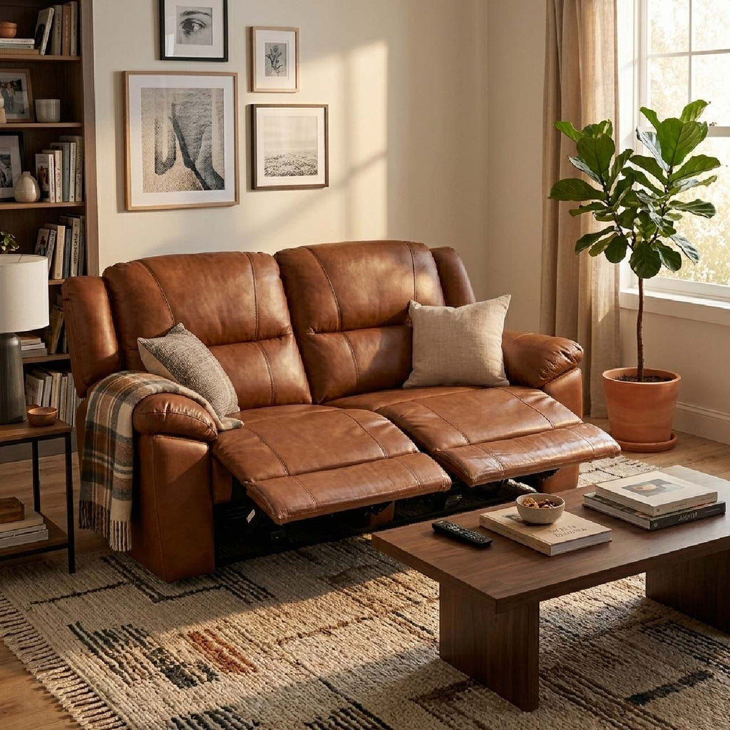 Las Vegas Leather Reclining Loveseat