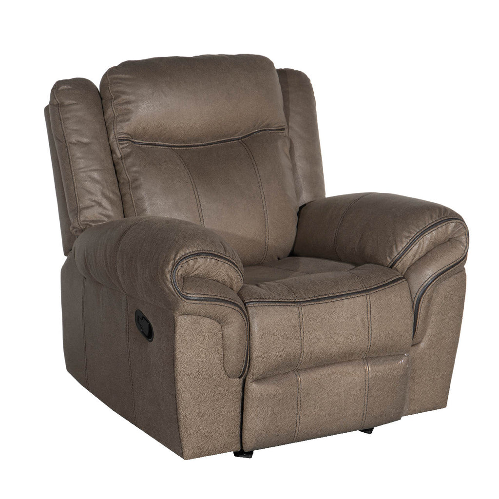 Lisboa Fabric Recliner and Rocking Arm Chair - Brown