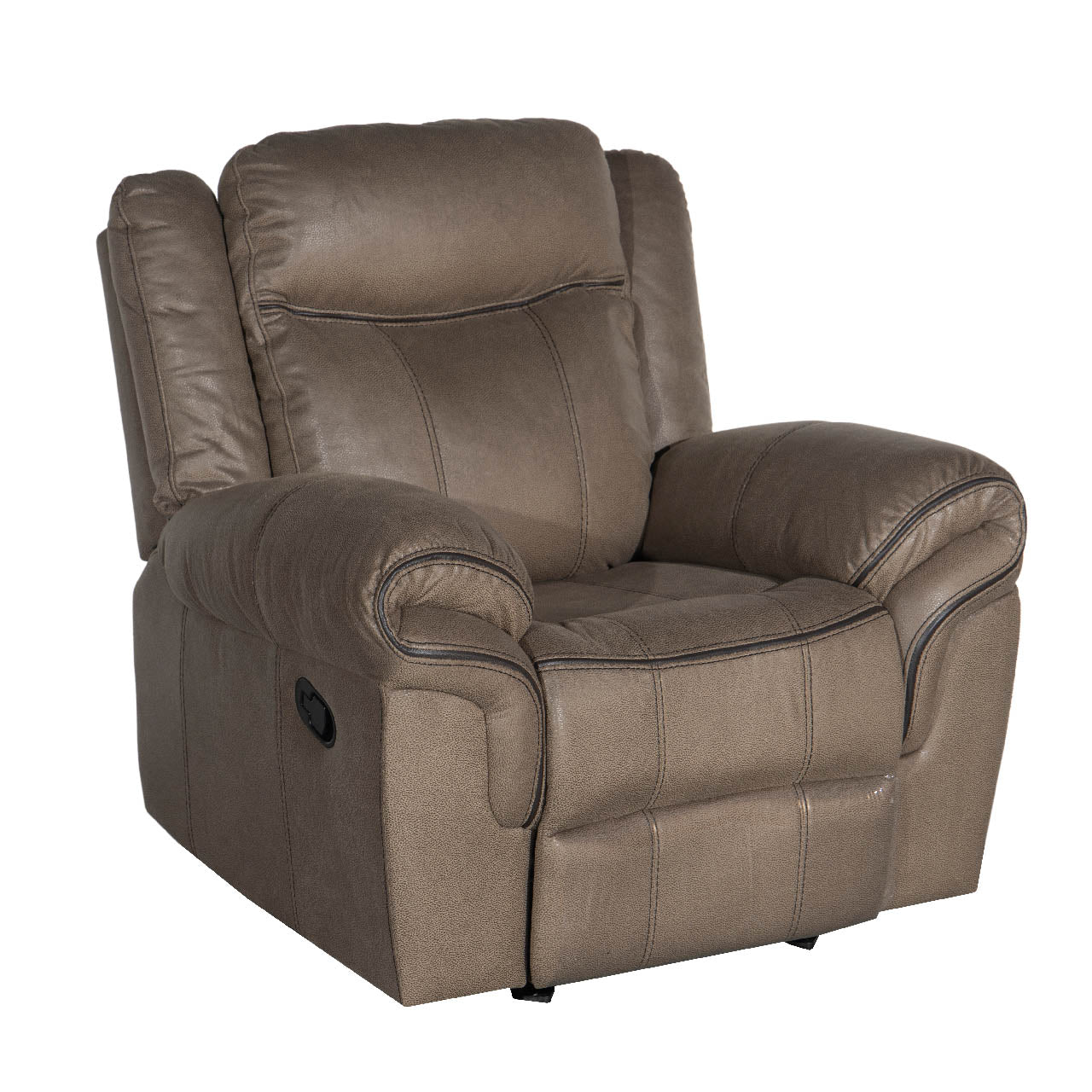 Lisboa Fabric Recliner and Rocking Arm Chair - Brown