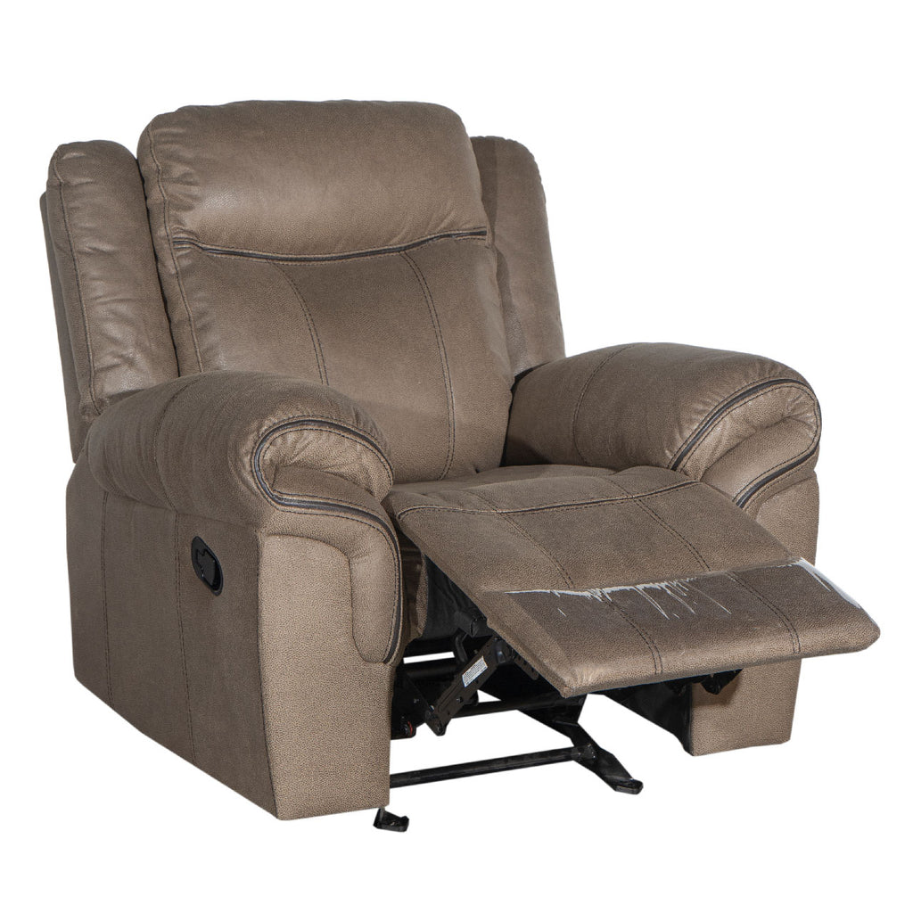 Lisboa Fabric Recliner and Rocking Arm Chair - Brown
