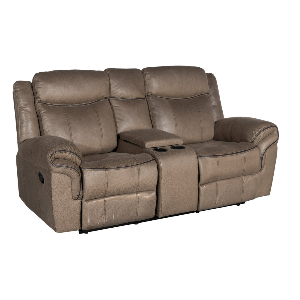 Lisboa Fabric Recliner and Rocking Loveseat - Brown