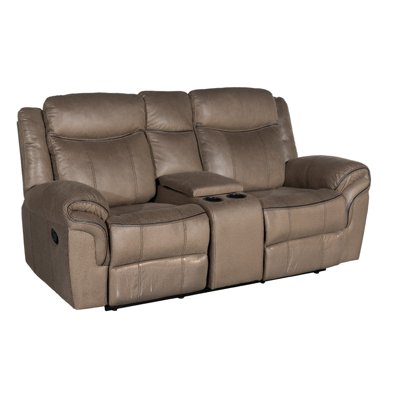 Lisboa Fabric Recliner and Rocking Loveseat - Brown