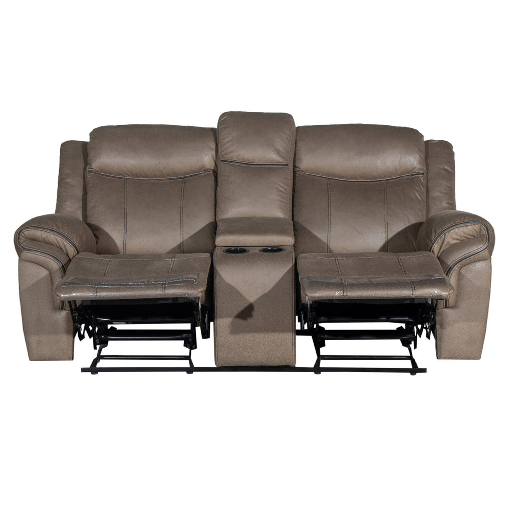 Lisboa Fabric Recliner and Rocking Loveseat - Brown