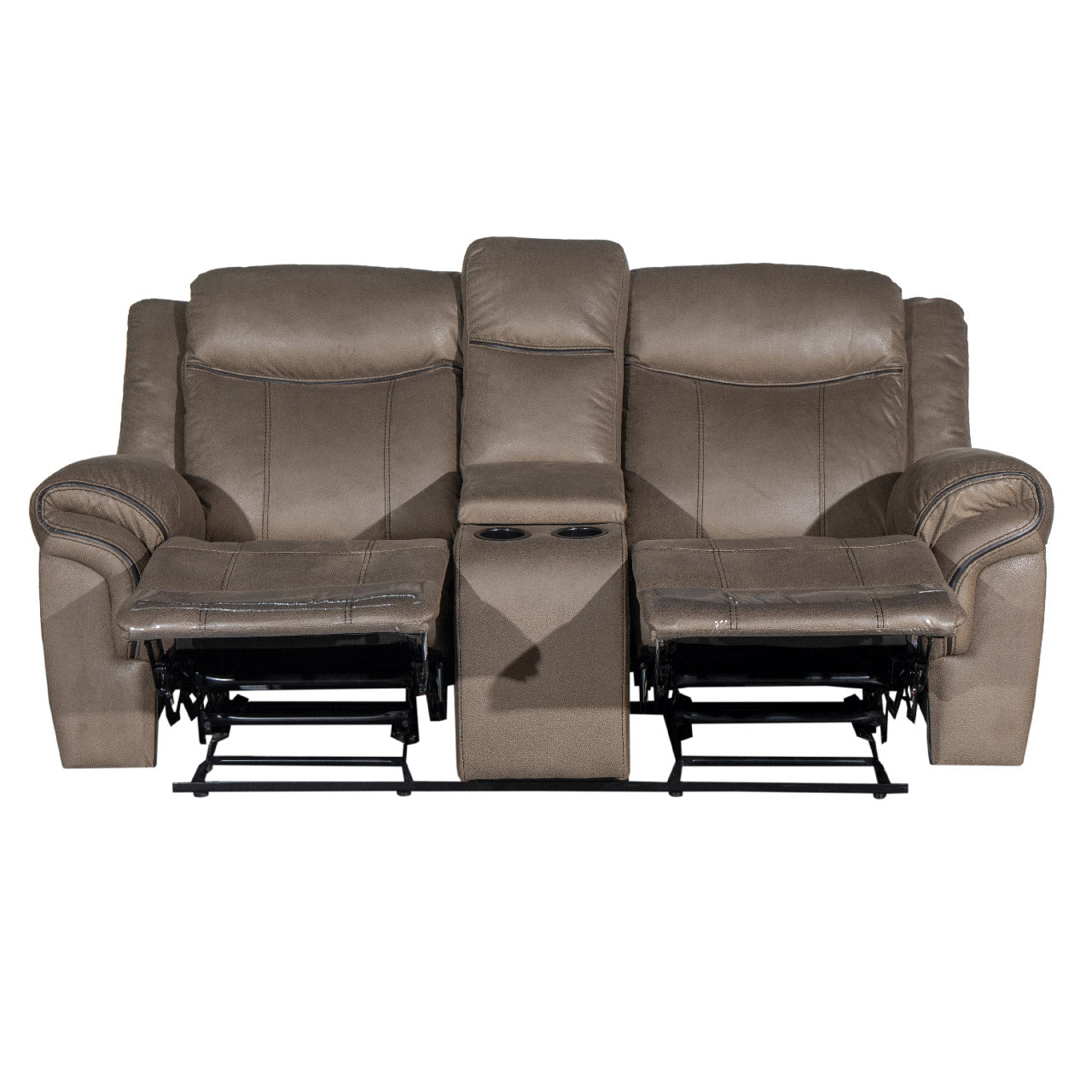 Lisboa Fabric Recliner and Rocking Loveseat - Brown