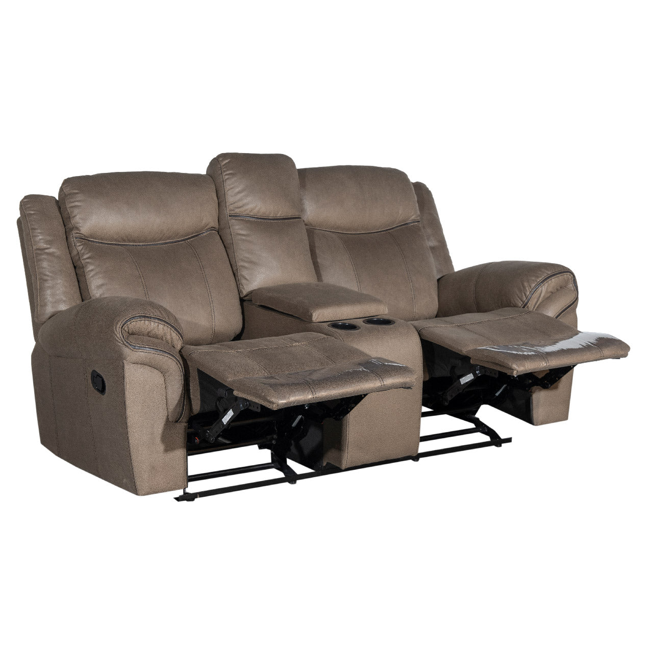 Lisboa Fabric Recliner and Rocking Loveseat - Brown