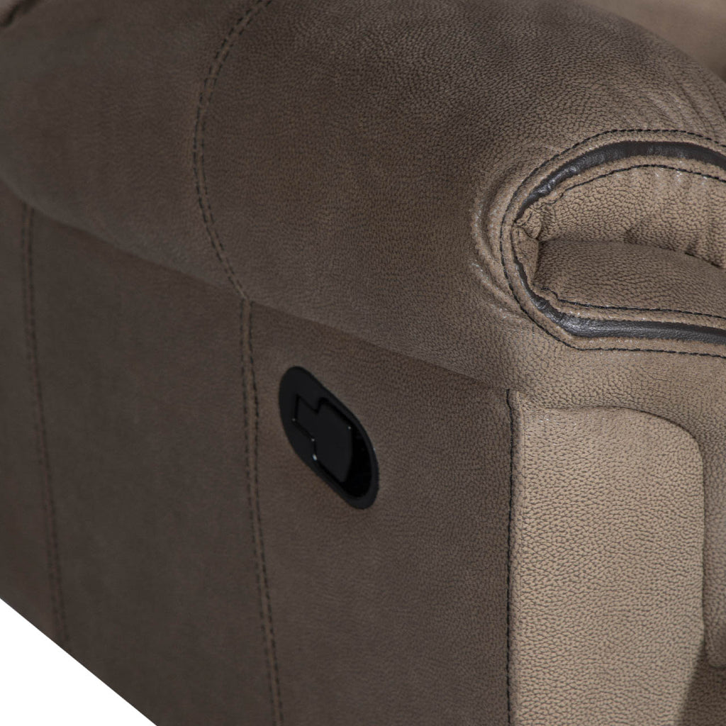 Lisboa Fabric Recliner and Rocking Loveseat - Brown