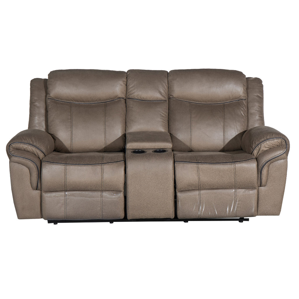 Lisboa Fabric Recliner and Rocking Loveseat - Brown