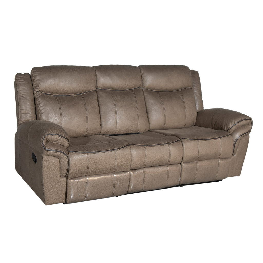 Lisboa Fabric Recliner and Rocking Sofa - Brown