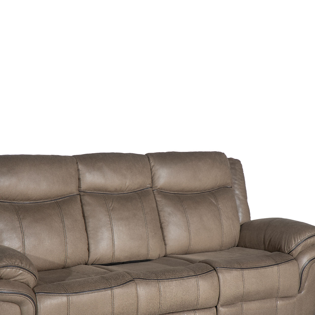 Lisboa Fabric Recliner and Rocking Sofa - Brown