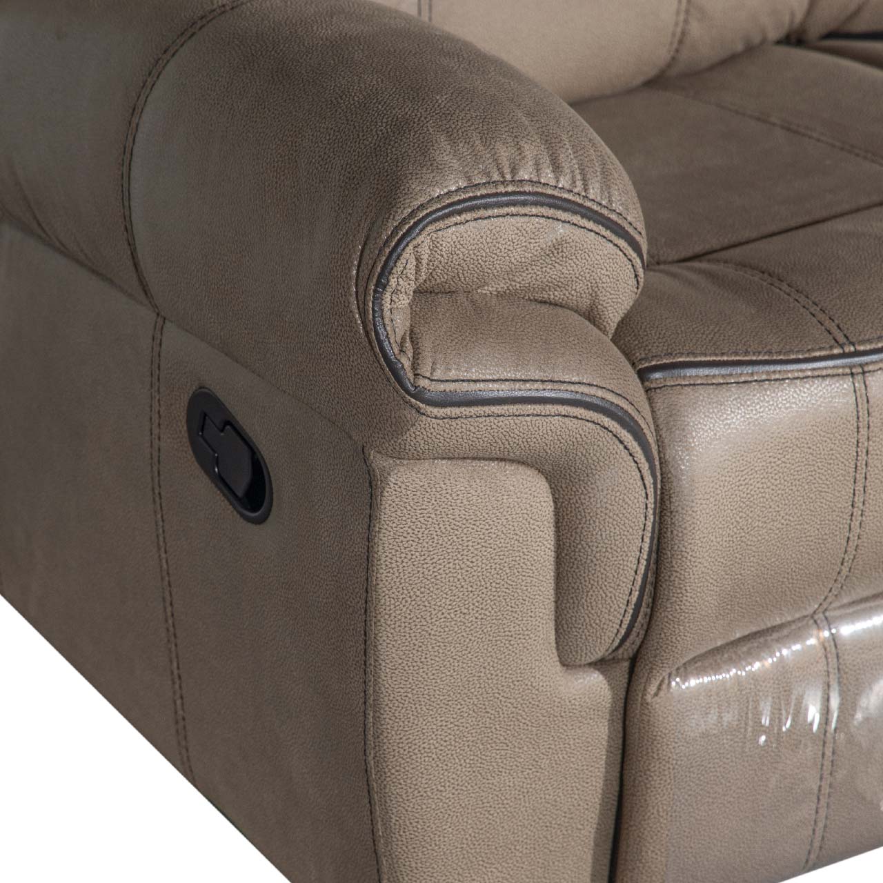 Lisboa Fabric Recliner and Rocking Sofa - Brown