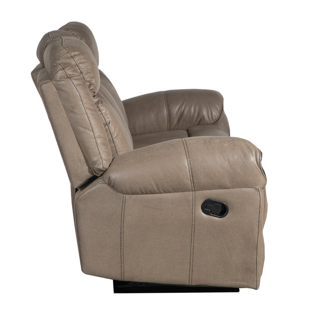 Lisboa Fabric Recliner and Rocking Sofa - Brown