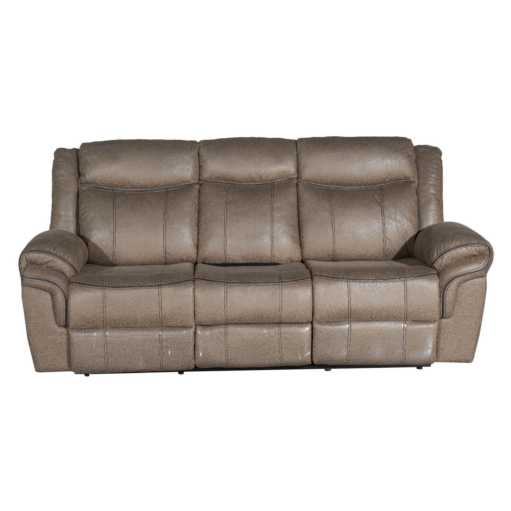 Lisboa Fabric Recliner and Rocking Sofa - Brown