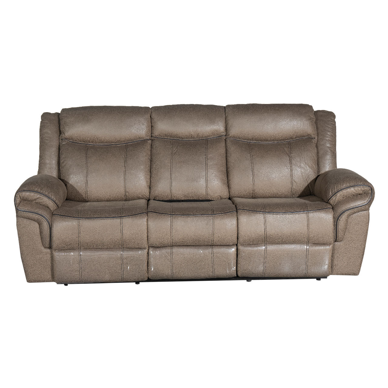 Lisboa Fabric Recliner and Rocking Sofa - Brown