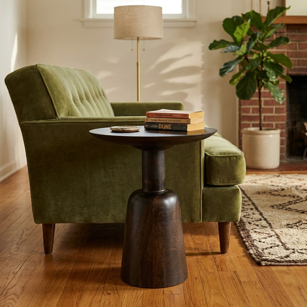 Luisa Mango Wood Round Side Table