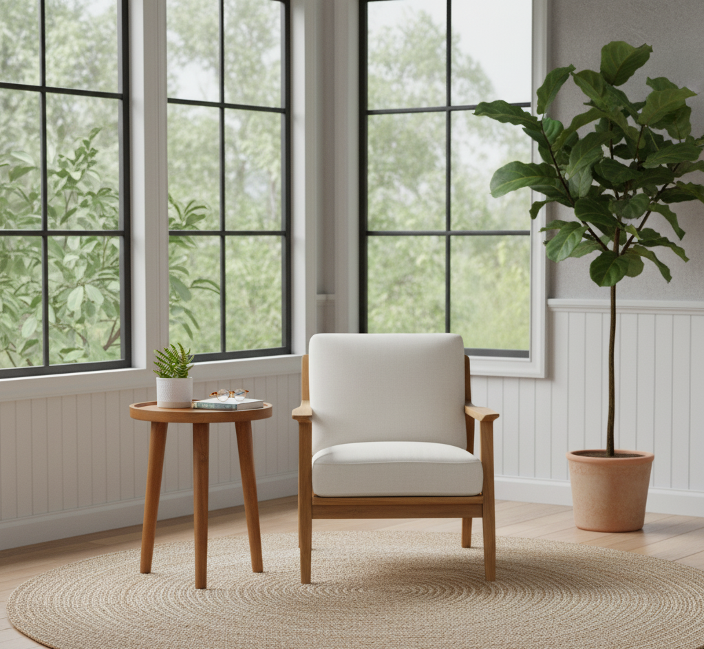 Madera Mango Wood Round Side Table